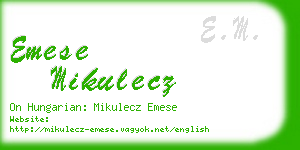 emese mikulecz business card
